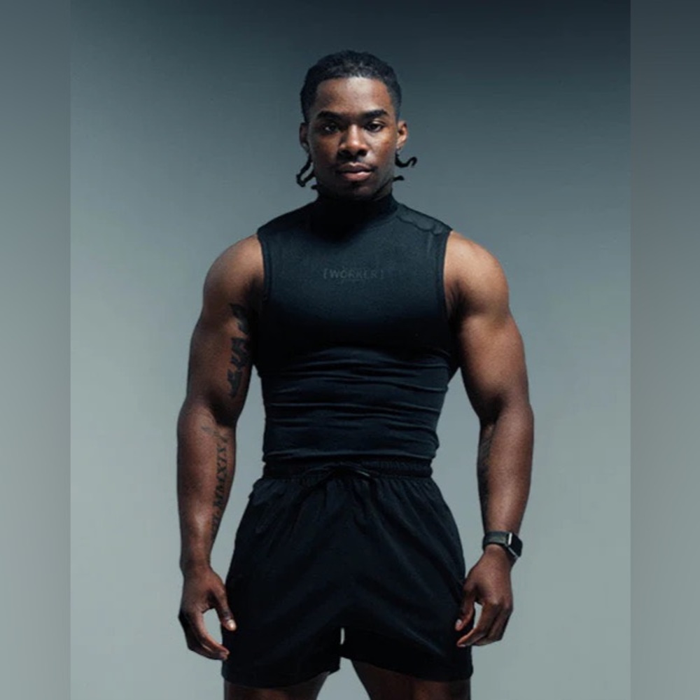 WKR mock neck sleeveless compression shirt